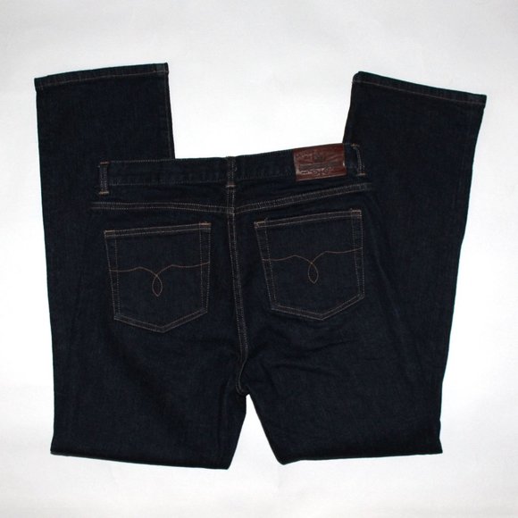 Lauren Jeans Co RALPH LAUREN Size 8 Straight Leg High Rise Dark Jeans 29" Length - Picture 1 of 5